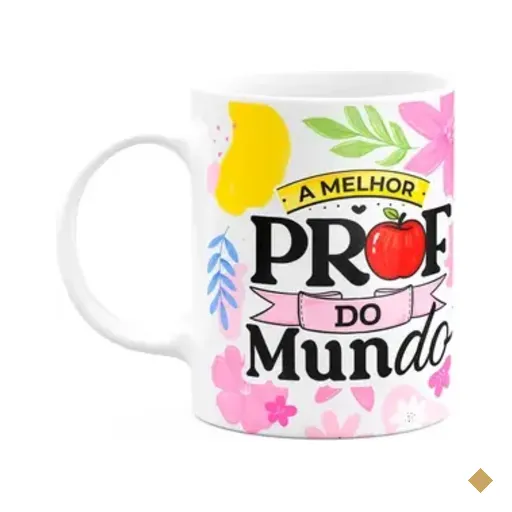 Caneca Da Professora - A Melhor Prof Do Mundo - Branca Apl1