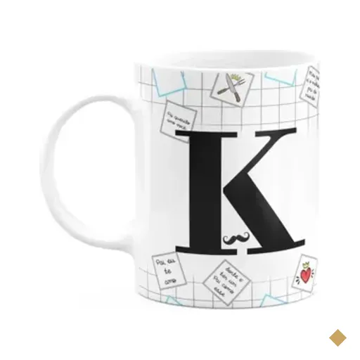 Caneca Do Papai - Inicial Do Nome Letra K - 325ml
