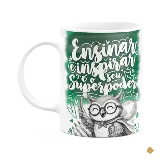 Caneca Professor Coruja - Seu Super Poder - M-green