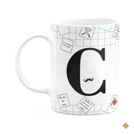 Caneca Do Papai - Inicial Do Nome Letra C - 325ml