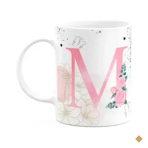 Caneca Motivação - Com Inicial Do Nome Letra M - 325ml