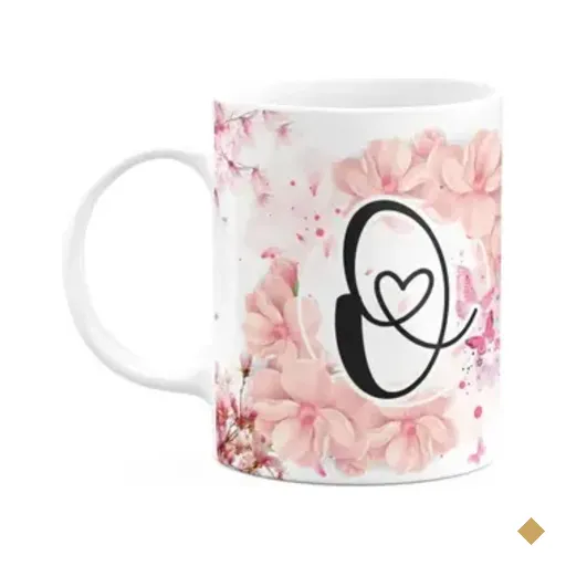 Caneca Floral Religiosa - Inicial Do Nome Letra O - 325ml