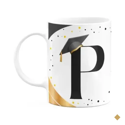 Caneca De Formatura - Inicial Do Nome Letra P - 325ml
