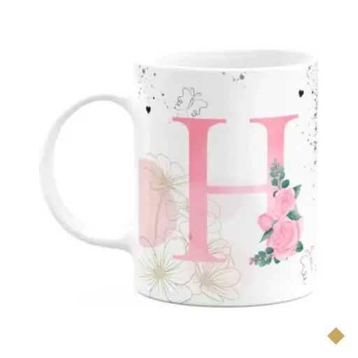 Caneca Motivação - Com Inicial Do Nome Letra H - 325ml