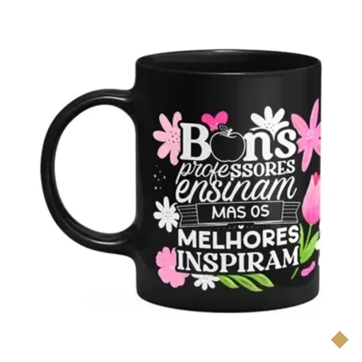 Caneca Da Professora - Os Melhores Inspiram - Preta M1