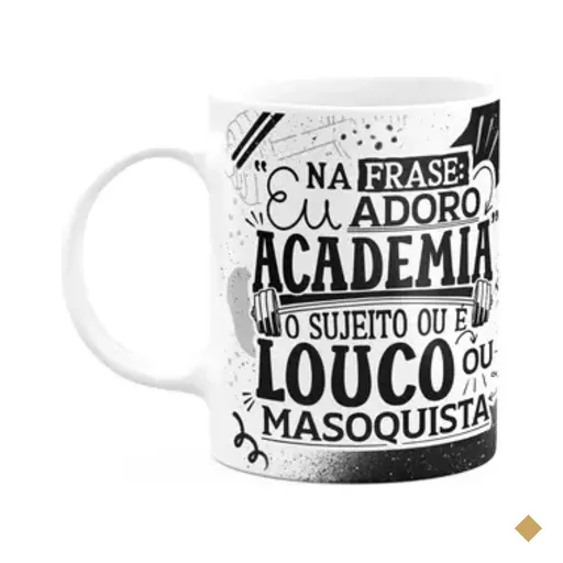 Caneca Fitness Academia - Na Frase Eu Adoro Academia