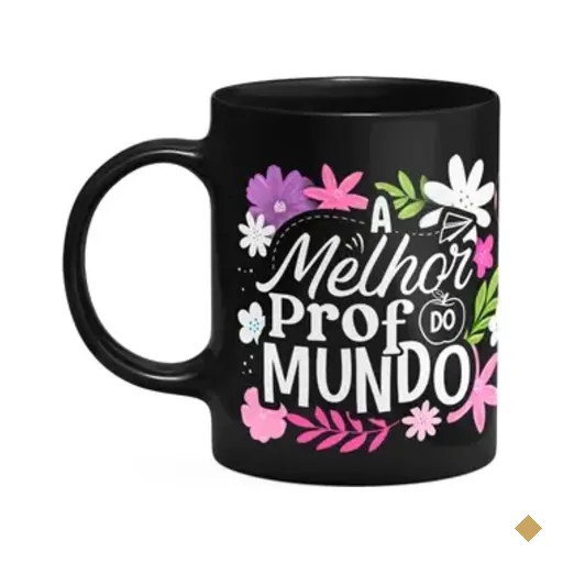 Caneca Da Professora - A Melhor Prof Do Mundo - Preta M1