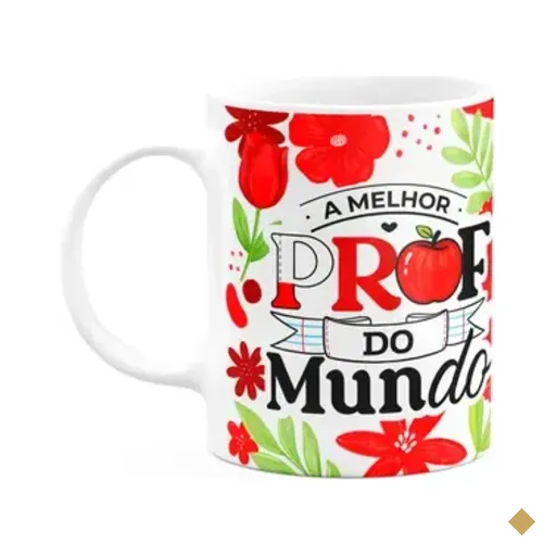 Caneca Da Professora - A Melhor Prof Do Mundo - Branca Apl2