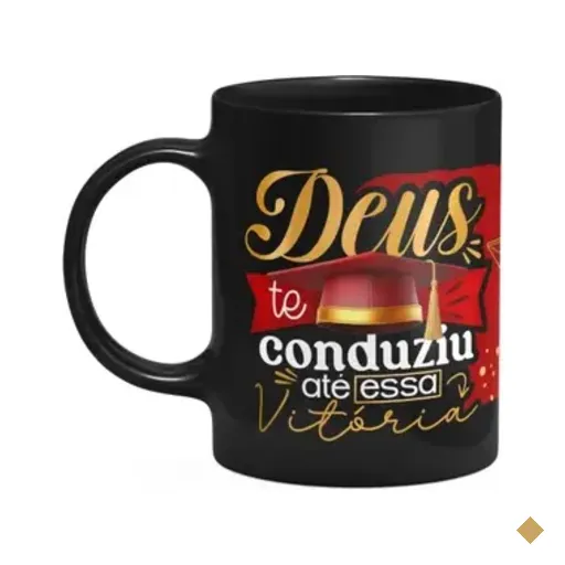 Caneca Formatura Black-red - Deus Te Conduziu Até A Vitória