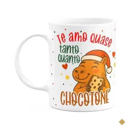Caneca Natal E Capivaras - Te Amo Tanto Quanto Chocotone