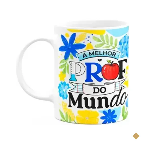 Caneca Da Professora - A Melhor Prof Do Mundo - Branca Apl3