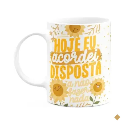 Caneca Divertida Vibes - Hoje Eu Acordei Disposta