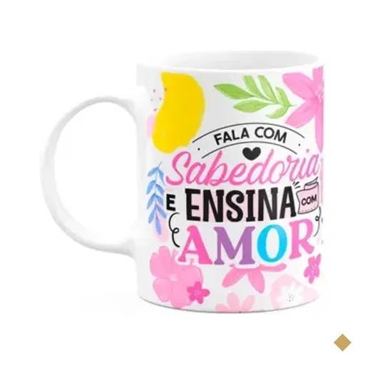 Caneca Da Professora - Ensina Com Amor - Branca M1