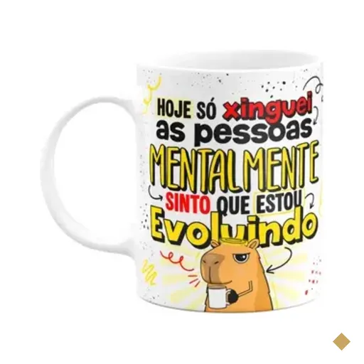 Caneca Divertida Capivaras  - Sinto Que Estou Evoluindo