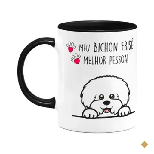 Caneca Dog - Meu Bichon Frisé, Melhor Pessoa! B-black