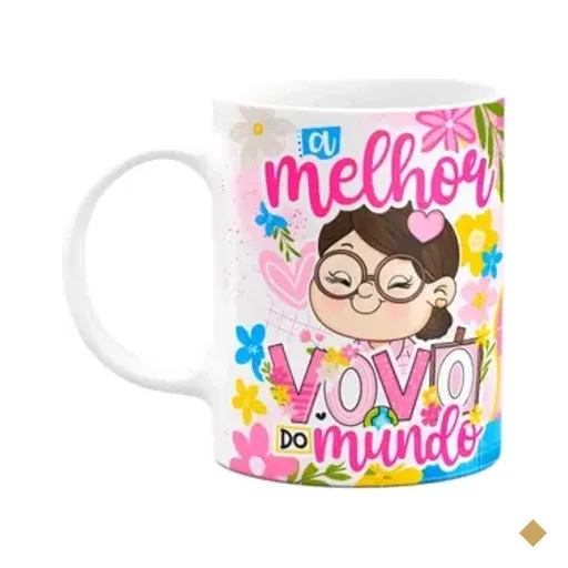 Caneca Dos Avós Cartoon - A Melhor Vovó Do Mundo - M3