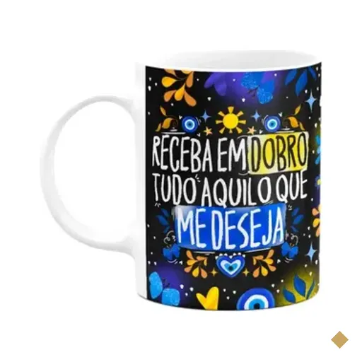 Caneca Proteção Olho Grego - Receba Em Dobro - B-dark