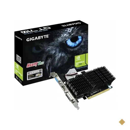Placa de Vídeo Gigabyte GeForce GT 710 L.P 2GB 64-bit GDDR3 PCI-E 2.0 x16 