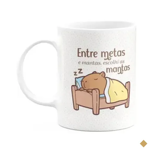Caneca Divertida Capivaras - Entre Metas E Mantas