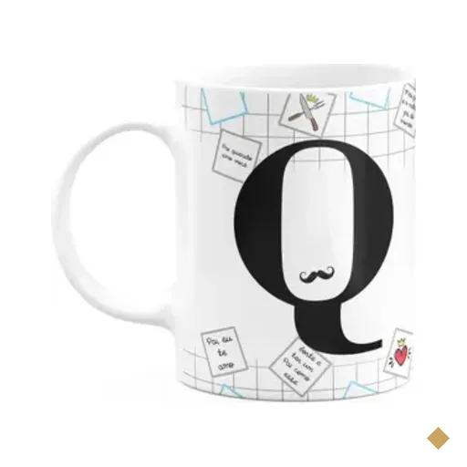 Caneca Do Papai - Inicial Do Nome Letra Q - 325ml