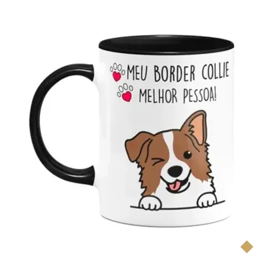 Caneca Dog - Meu Border Collie, Melhor Pessoa! B-black - M2