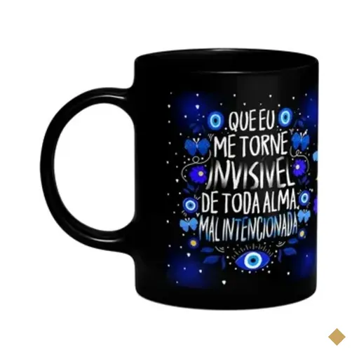 Caneca Proteção - Que Eu Me Torne Invisível - 325ml - Preta