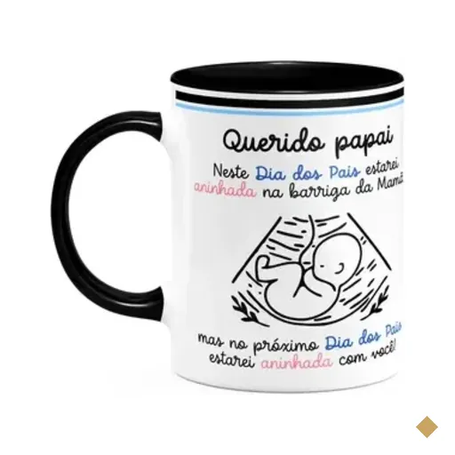 Caneca Dos Pais - Querido Futuro Papai De Menina - B-black