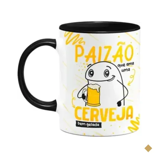 Caneca Flork Pais - Que Ama Cerveja Bem Gelada - B-black