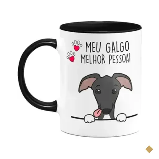 Caneca Dog - Meu Galgo, Melhor Pessoa! B-black - M2
