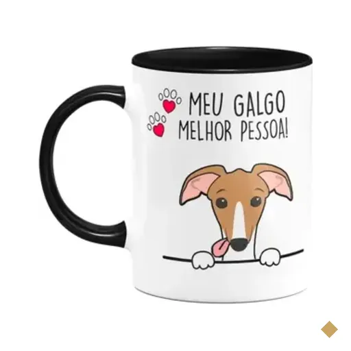 Caneca Dog - Meu Galgo, Melhor Pessoa! B-black
