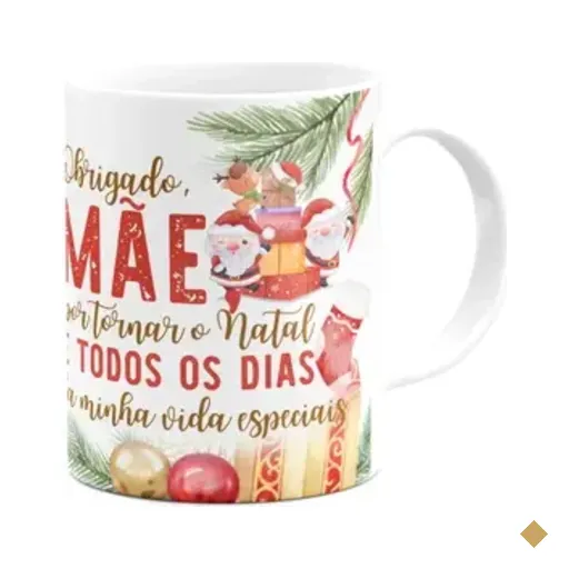 Caneca Natal Família - Feliz Natal Mãe - 325ml