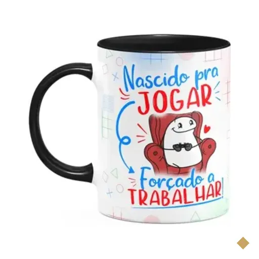 Caneca Flork Gamer - Nascido Pra Jogar Video Game - B-black