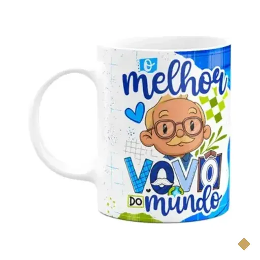 Caneca Dos Avós Cartoon - O Melhor Vovô Do Mundo - M5