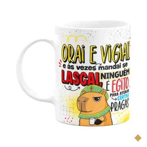 Caneca Divertida Capivaras  - Orai E Vigiai
