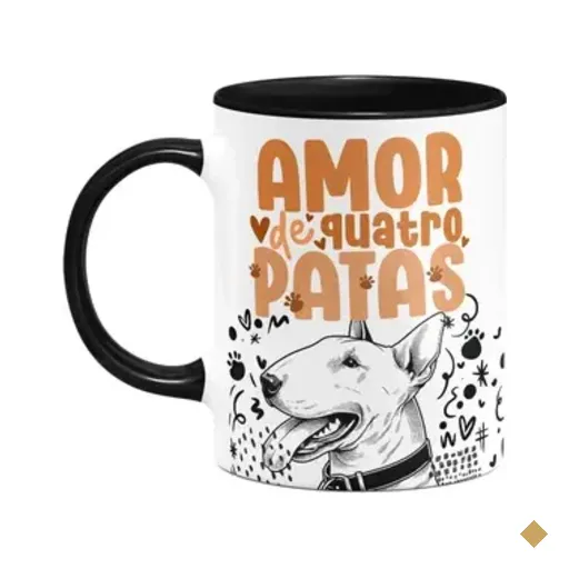 Caneca - Amor De Quatro Patas - Bull Terrier - B-black