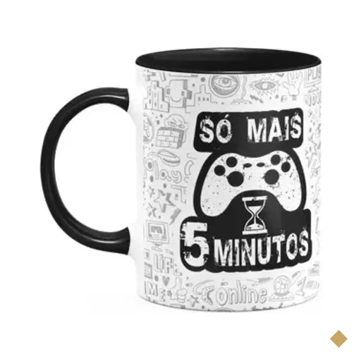 Caneca Gamer - Só Mais 5 Minutos - B-black