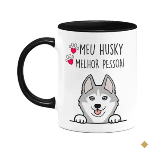 Caneca Dog - Meu Husky Siberiano, Melhor Pessoa! B-black M3