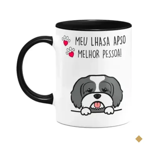 Caneca Dog - Lhasa Apso, Melhor Pessoa! B-black