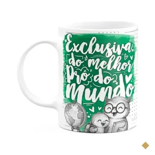 Caneca Professor Coruja - Exclusiva Do Melhor Prof Do Mundo