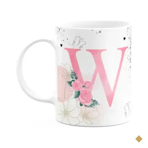 Caneca Motivação - Com Inicial Do Nome Letra W - 325ml