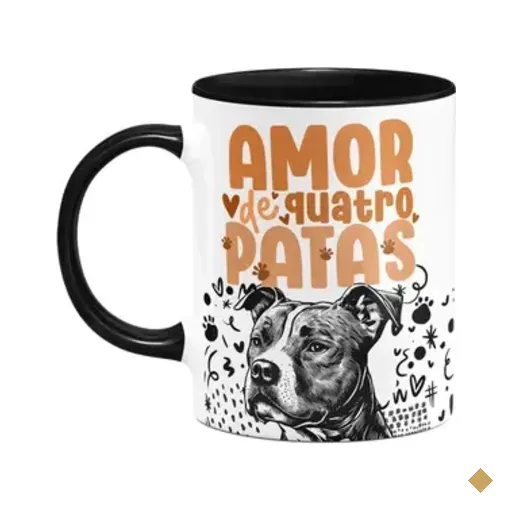 Caneca - Amor De Quatro Patas - Pitbull - B-black