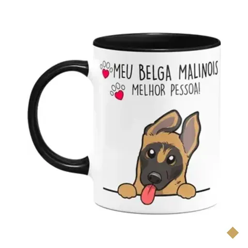Caneca Dog - Meu BeLGA Malinois, Melhor Pessoa! B-black