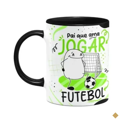 Caneca Flork Pais - Que Ama Jogar Futebol - B-black