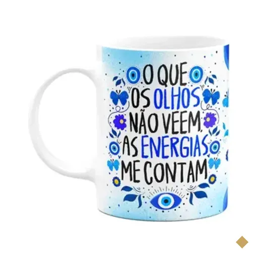 Caneca Proteção Olho Grego - O Que Os Olhos Não Vêem