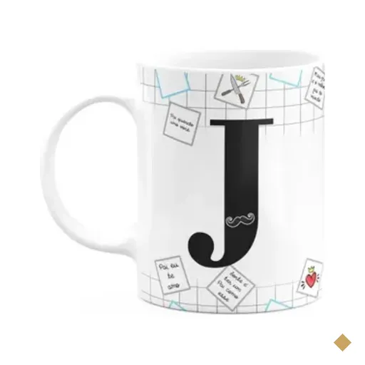 Caneca Do Papai - Inicial Do Nome Letra J - 325ml