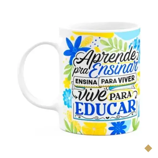 Caneca Da Professora - Vive Para Educar - Branca M3