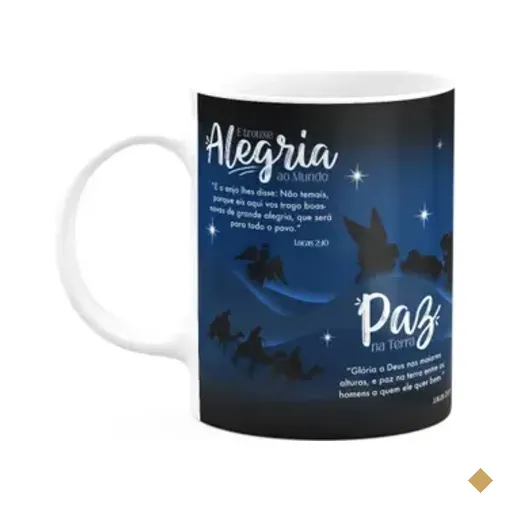 Caneca Natal Abençoado - Amor Paz Esperança Amor - Branca M2