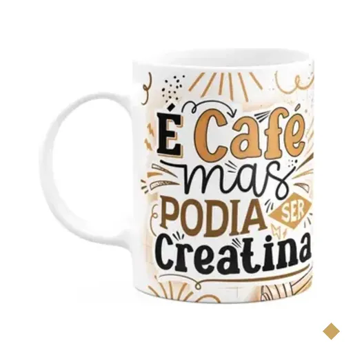 Caneca Fitness Academia - É Café, Mas Podia Ser Creatina