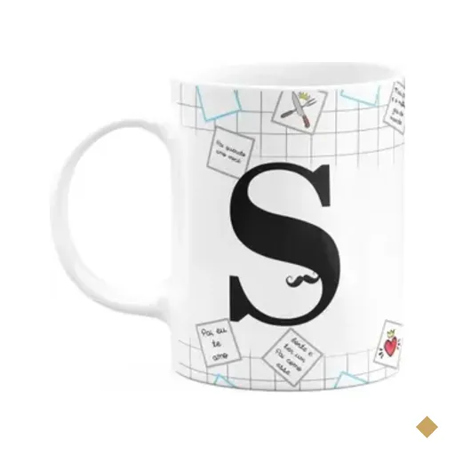 Caneca Do Papai - Inicial Do Nome Letra S - 325ml