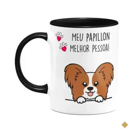 Caneca Dog - Meu Papillon, Melhor Pessoa! B-black
